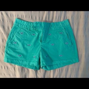 Vineyard Vines Green Whale Embroidered Shorts